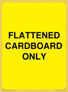 FLATTENED CARDBOARD ONLY